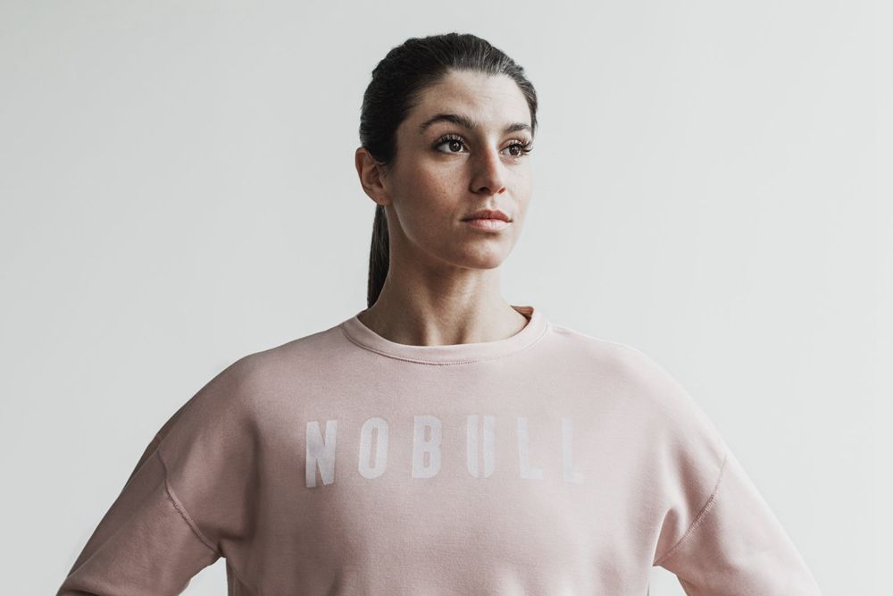 NOBULL Crew Sweatshirts Bayan - Pembe - Turkiye (MUA-627458)